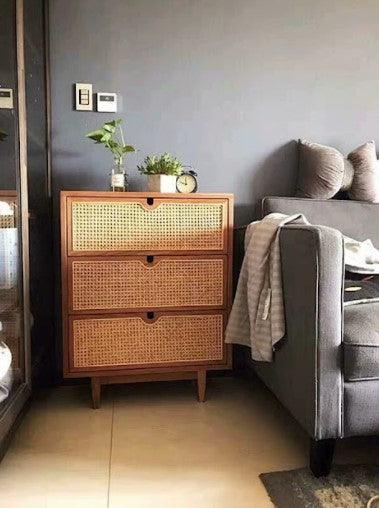 Rustic Rattan Chest of Drawers / Cabinet | DIVINA - onehappyhome