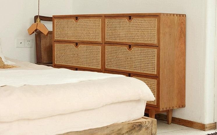 Rustic Rattan Chest of Drawers / Cabinet | DIVINA - onehappyhome