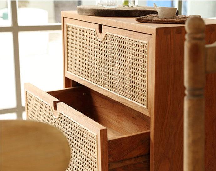 Rustic Rattan Chest of Drawers / Cabinet | DIVINA - onehappyhome
