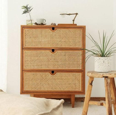Rustic Rattan Chest of Drawers / Cabinet | DIVINA - onehappyhome