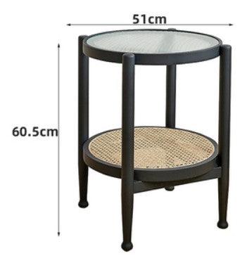 Rustic Rattan Round Coffee Table | TROY - onehappyhome