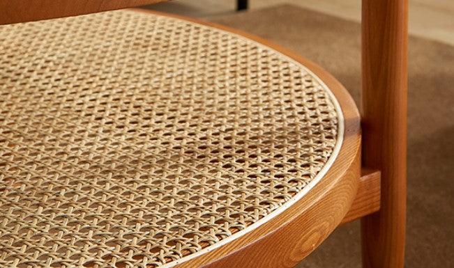 Rustic Rattan Round Coffee Table | TROY - onehappyhome