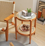 Rustic Rattan Round Coffee Table | TROY - onehappyhome