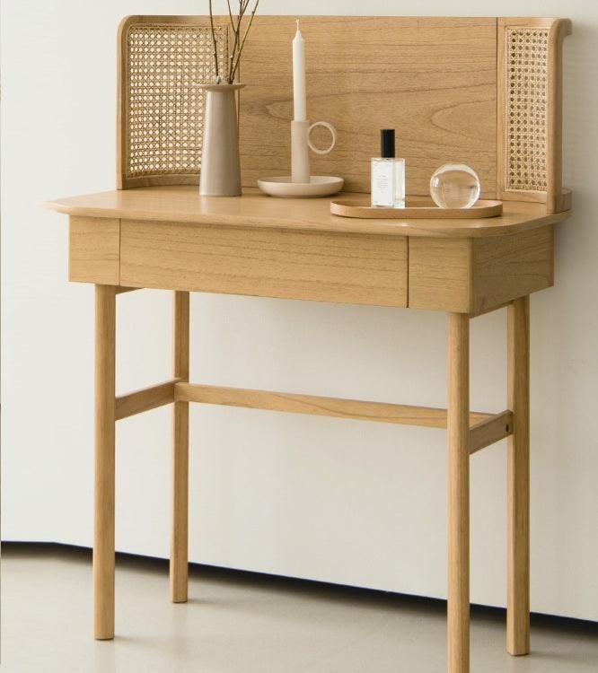 Rustic Solid Wood Vanity Table Dresser | VIVIAN - onehappyhome