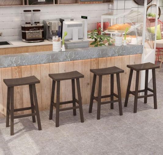 Saddle Solid Wood Bar Stool | CHLOE - onehappyhome