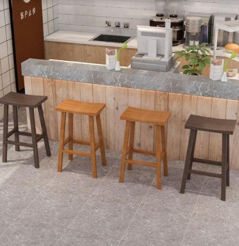 Saddle Solid Wood Bar Stool | CHLOE - onehappyhome