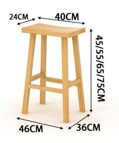 Saddle Solid Wood Bar Stool | CHLOE - onehappyhome