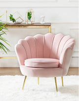 scallop single seat sofa chair in pink