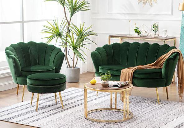 Scallop Velvet Luxury Sofa | SANDRA - onehappyhome