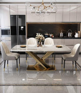 Sintered Stone Dining Table x Steel Legs | LEIGHTON - onehappyhome