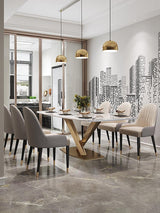 Sintered Stone Dining Table x Steel Legs | LEIGHTON - onehappyhome
