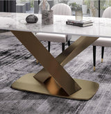 Sintered Stone Dining Table x Steel Legs | LEIGHTON - onehappyhome