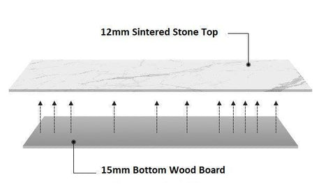 Sintered Stone Dining Table x Steel Legs | LEIGHTON - onehappyhome