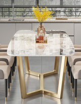 Sintered Stone Dining Table x Steel Legs | MANCHESTER - onehappyhome