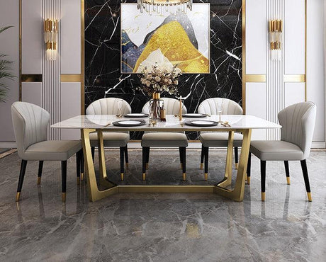 Sintered Stone Dining Table x Steel Legs | MANCHESTER - onehappyhome