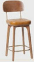 Solid Wood Bar Chair | BRENDA - onehappyhome