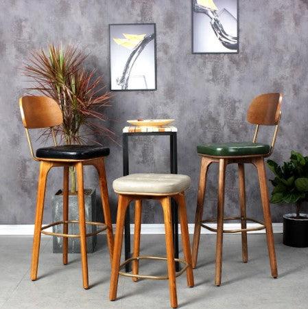 Solid Wood Bar Chair | BRENDA - onehappyhome