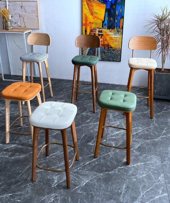 solid wood bar stool and chair