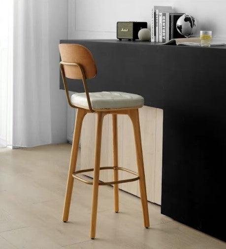 Solid Wood Bar Chair | BRENDA - onehappyhome