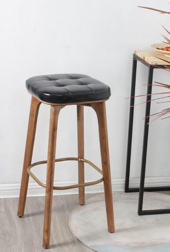 walnut wood bar stool