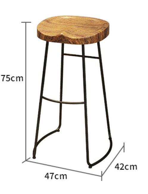 Solid Wood Bar Stool | LUCAS - onehappyhome