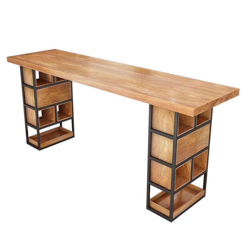 solid wood bar counter table with storage