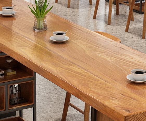 Solid Wood Bar Table with Storage | SALMA - onehappyhome