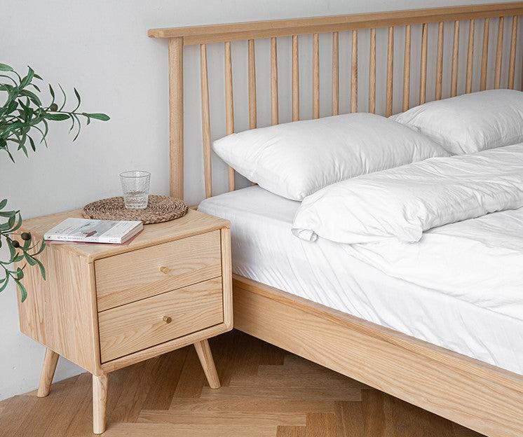 minimalist solid wood bed frame 