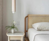 Solid Wood Bed Frame with Rattan Headboard | MATHURA - onehappyhome