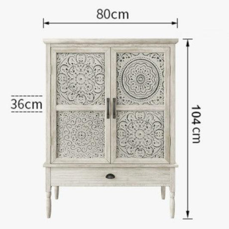 Solid Wood Carved Sideboard Cabinet| HELAENA - onehappyhome