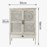 Solid Wood Carved Sideboard Cabinet| HELAENA - onehappyhome