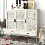 Solid Wood Carved Sideboard Cabinet| HELAENA - onehappyhome