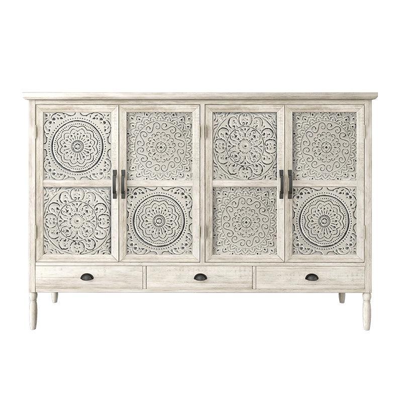 Solid Wood Carved Sideboard Cabinet| HELAENA - onehappyhome