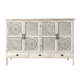 Solid Wood Carved Sideboard Cabinet| HELAENA - onehappyhome