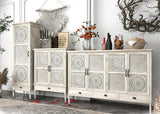 Solid Wood Carved Sideboard Cabinet| HELAENA - onehappyhome