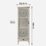 Solid Wood Carved Tall Cabinet | HELAENA - onehappyhome
