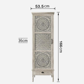 Solid Wood Carved Tall Cabinet | HELAENA - onehappyhome