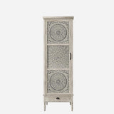 Solid Wood Carved Tall Cabinet | HELAENA - onehappyhome