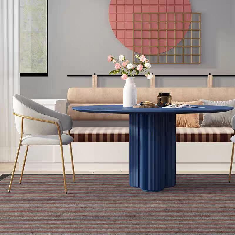 Blue Solid Wood Dining Table