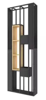 Solid Wood Industrial Shelf / Divider / Metal Planter | SACHI - onehappyhome