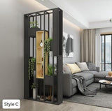 Solid Wood Industrial Shelf / Divider / Metal Planter | SACHI - onehappyhome