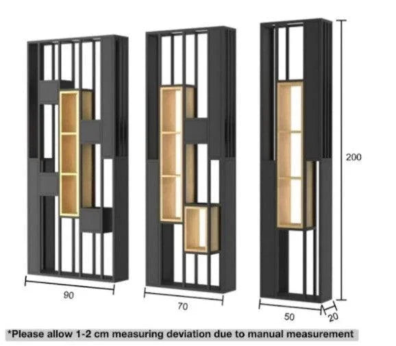 Solid Wood Industrial Shelf / Divider / Metal Planter | SACHI - onehappyhome