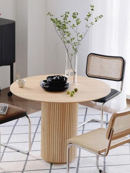 nordic round solid wood dining table