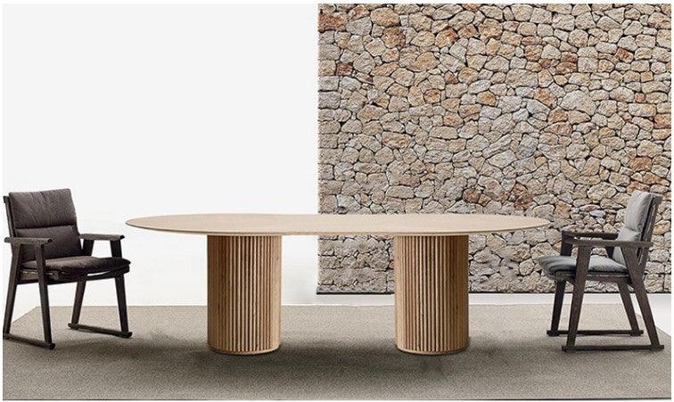 Solid Wood Square-Oval Dining Table | AIKA - onehappyhome