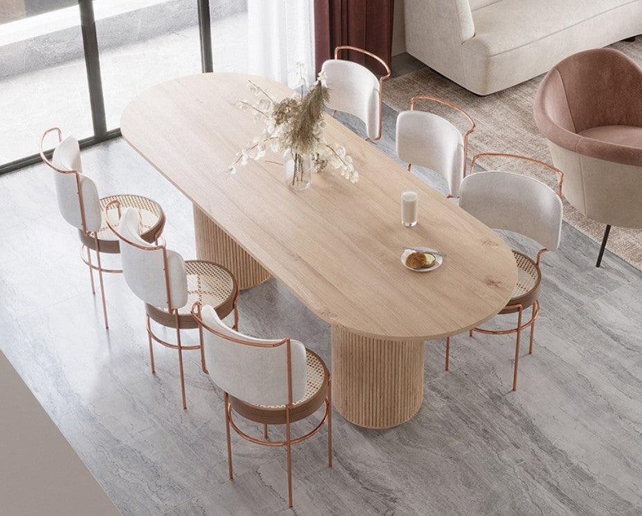 Solid Wood Square-Oval Dining Table | AIKA - onehappyhome
