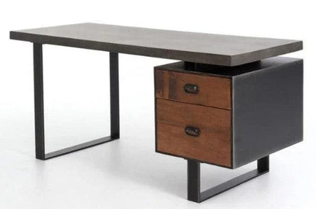 Solid Wood Study Table with Cabinet | FAIYAZ - onehappyhome