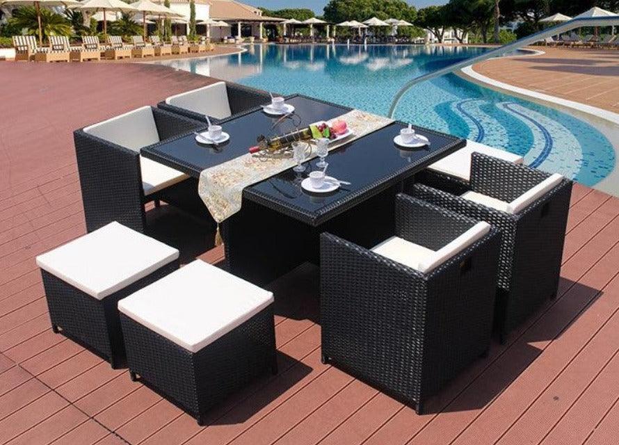 Space saving outdoor online dining set