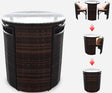 Space Saving Outdoor Furniture Set, Round Rattan Table with 2 Chairs | HELENA - onehappyhome