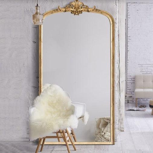 full length wall mirror in gold