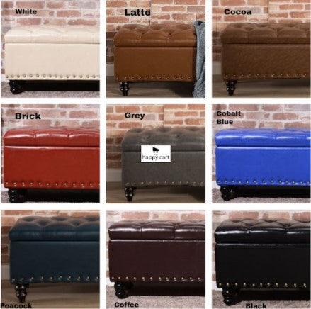 Storage Ottoman Studded Bench | ORIANA - onehappyhome